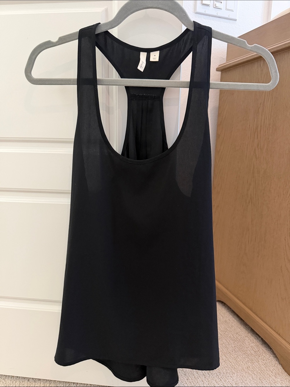 Black Racerback Tank Top with Mesh Back Panel